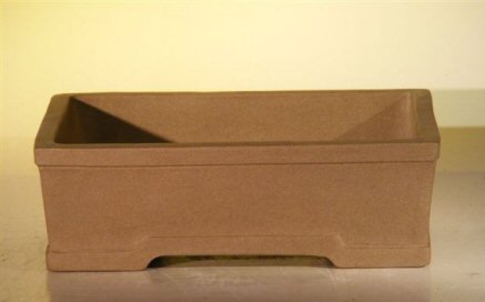 Brown Unglazed Ceramic Bonsai Pot - Rectangle <br><i>10 x 7.875 x 3.125</i>