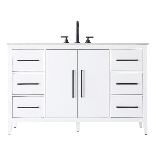 54 Inch Single Bathroom Vanity In White