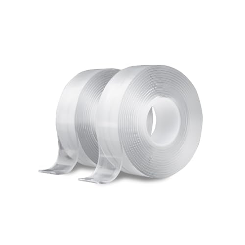 Neomate Double-Sided Heavy Duty Tape | Pack of 2 | Strong Adhesive Transparent Mounting Tape for Walls, Posters, Carpets | Home & Office Use
