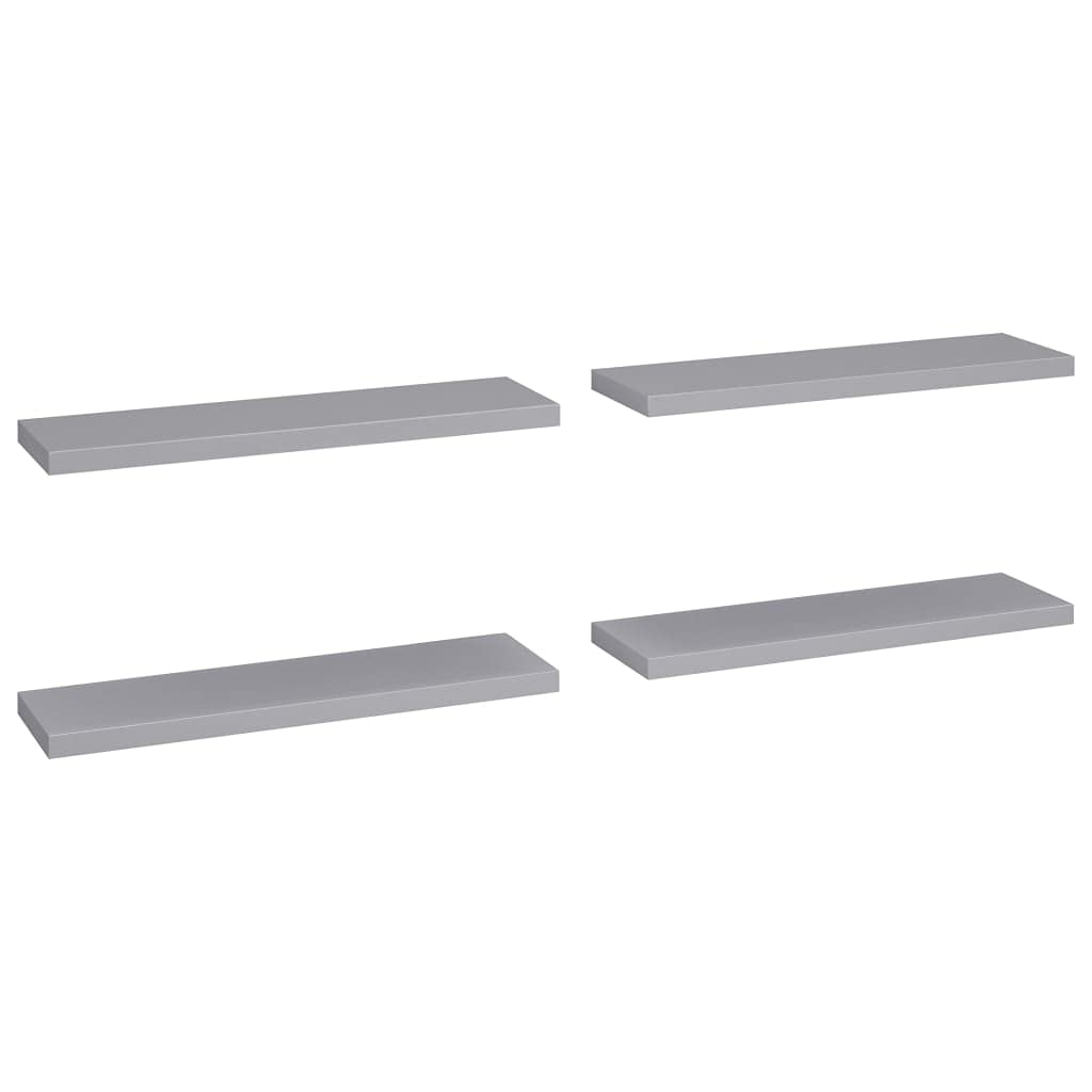 vidaXL Floating Wall Shelves 4 pcs Gray 35.4x9.3"x1.5" MDF"