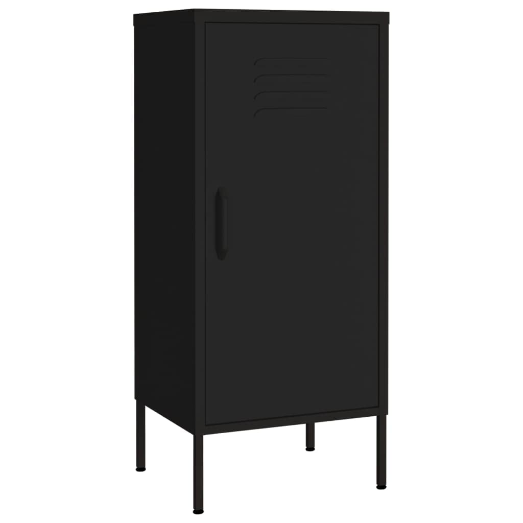 vidaXL Storage Cabinet Black 16.7x13.8"x40" Steel"