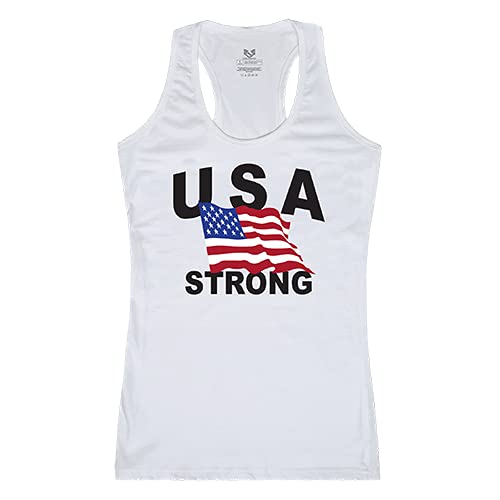 Graphic Tank, USA Strong 4, White, XL