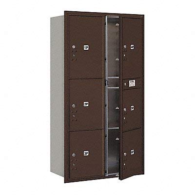 Maximum Height Recessed Mounted 4C Horizontal Parcel Locker with 6 Parcel Lockers in Bronze with Private Access - Front Loading