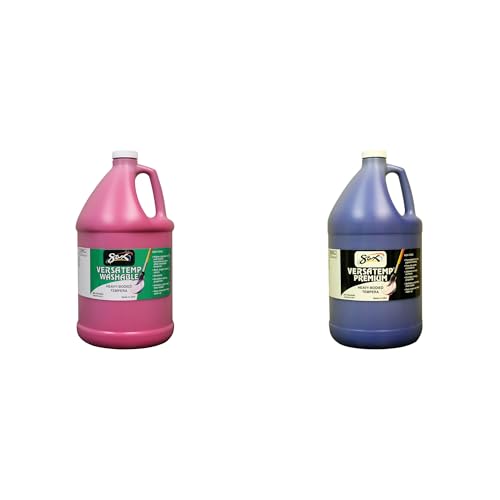 Casafoyer Washable Versatemp Heavy Bodied Tempera Paint, Magenta & Primary Blue, 1 Gallon Combo Kit  Perfect for Classroom and Art Projects
