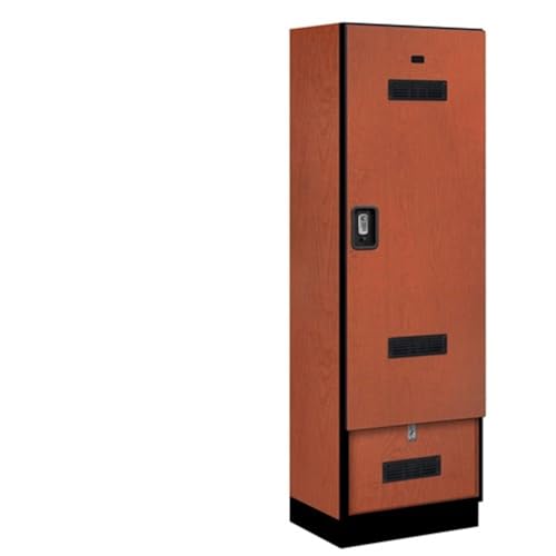 Salsbury 24 Wide Designer Wood Gear Locker - 6 Feet High - 18 Inches Deep - Cherry - Silver Resettable Locks