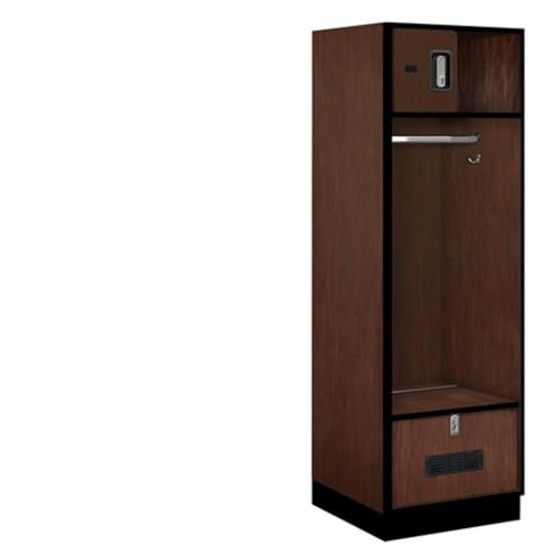 Salsbury 24 Wide Designer Wood Open Access Locker - 6 Feet High - 24 Inches Deep - Mahogany - Silver Electronic Locks
