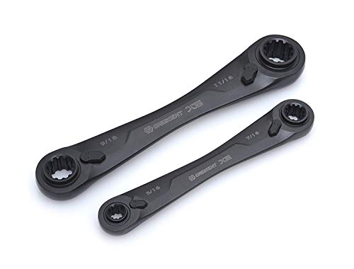 Ratcheting Wrench Set 2Pc 4In1 Sae Db