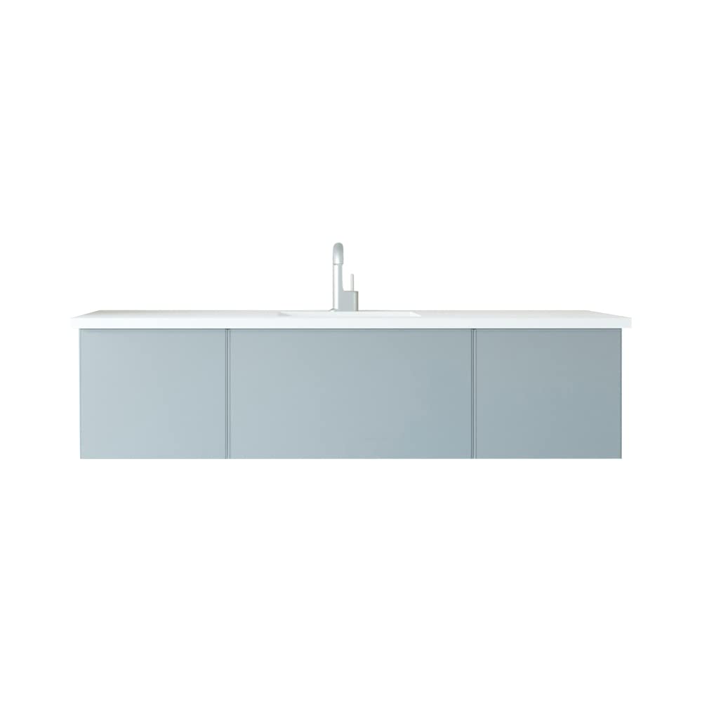 Vitri 66 - Fossil Grey Cabinet + Matte White VIVA Stone Solid Surface Countertop