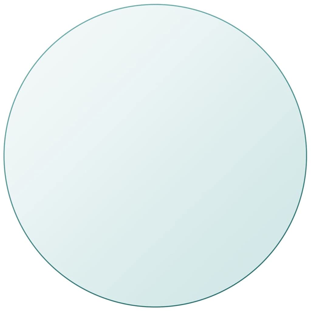 Vidaxl Transparent Tempered Glass Table Top - Round 19.7' - Easy To Clean, Scratch-Free, Ideal For Dining Table, Coffee Table & Garden Table