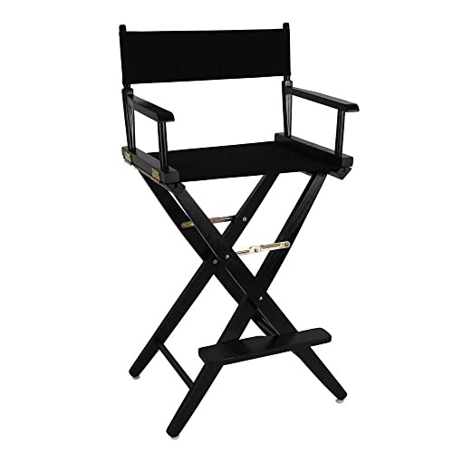 Casafoyer Extra-Wide Premium 30  Directors Chair Black Frame W/Black Color Cover | (2 Units)"