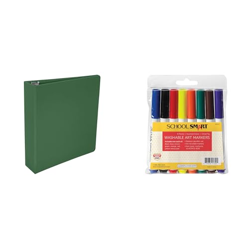 Casafoyer Polypropylene Round Ring Binder & Washable Marker Set Combo Kit for Classroom Organization and Art Projects