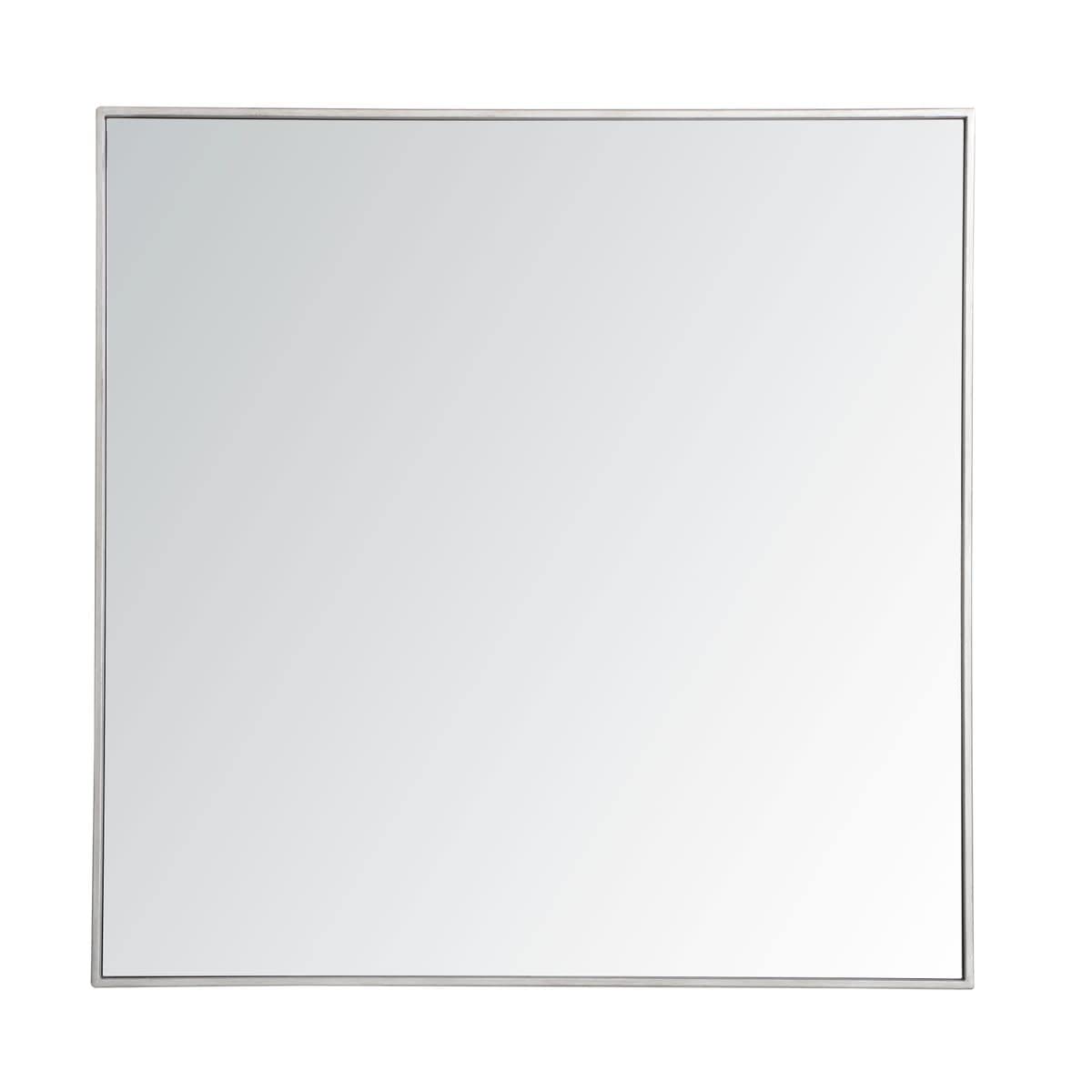 Elegant Decor Metal Frame Square Mirror 36 Inch In Silver