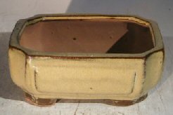 Olive Green Ceramic Bonsai Pot - Rectangle 6.125 x 5.0 x 2.125