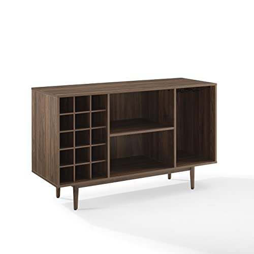 Casafoyer Furniture Liam Mid Century Wine Rack Sideboard Buffet Cabinet with Storage, Walnut