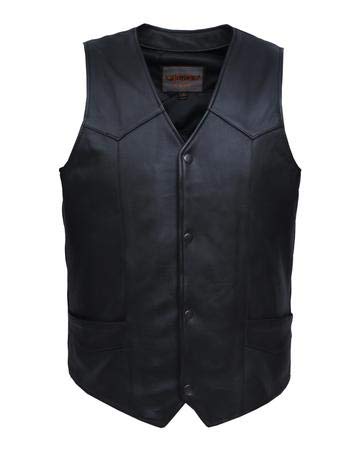 TALL Mens traditional ULTRA snap front vest ,BLK ,3XL