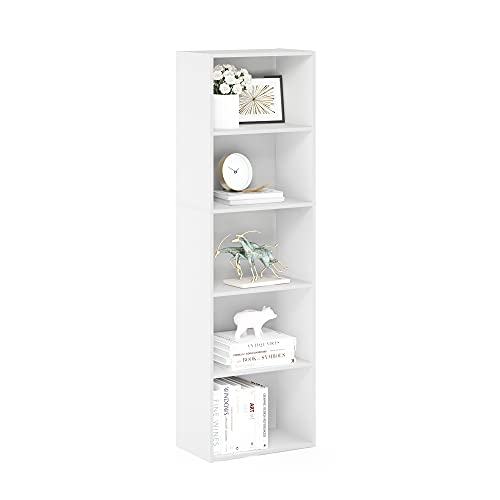 Casafoyer Furinno 11055 5-Tier Reversible Color Open Shelf Bookcase , White | (2 Units)