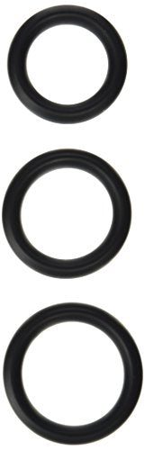 3 Piece Silicone Cock Ring Set - Black