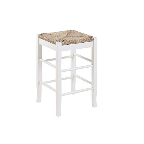 Casafoyer 24 SQUARE RUSH CNTR STOOL [WHITE] - (Pack Of 2)