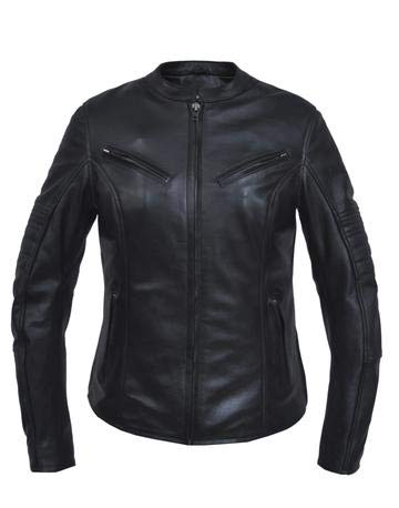 LADIES LIGHTWEIGHT LEATHER JACKET ,Black ,M
