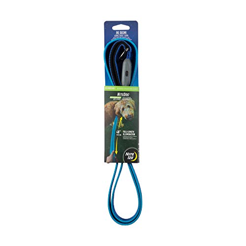 Nite Ize Nitedog Rechargeable Led Leash, Usb Rechargeable 5 Foot Light Up Dog Leash Wpadded Handle, Blue