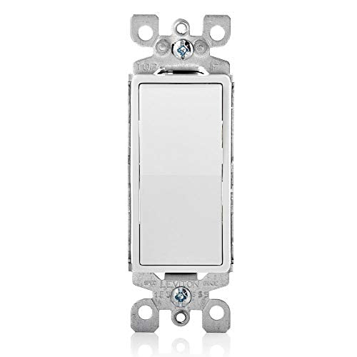 Leviton 5611-2Ws 15A Decora Single Pole Illuminated Switch With Ground, White
