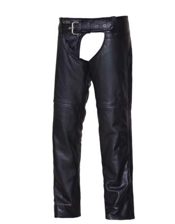 Ladies COWHIDE PREMIUM low-rise chaps ,BLK ,S