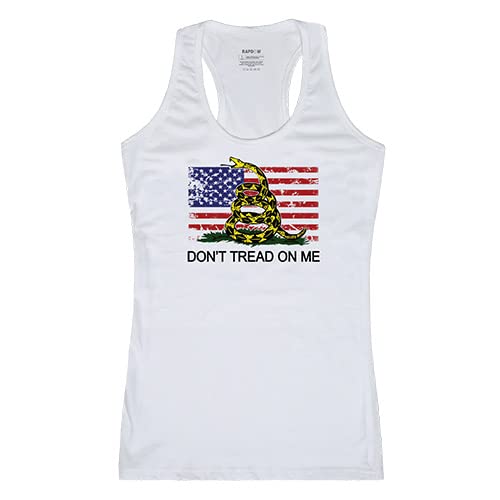 Women G Tank, Flag 2 w/Gadsden, White, L