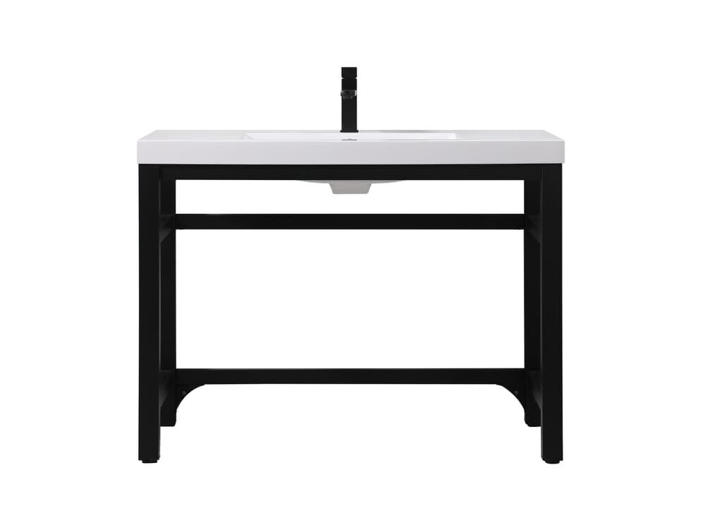 Elegant Kitchen And Bath Vf14542Bk 42 Inch Ada Compliant Single Bathroom Metal Vanity In Black