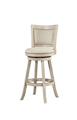 Casafoyer Melrose Swivel Barstool [Ivory Wire-Brush] - (Pack Of 2)