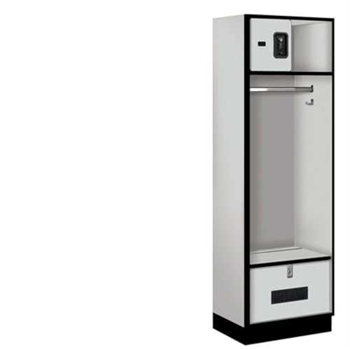 Salsbury 24 Wide Designer Wood Open Access Locker - 6 Feet High - 18 Inches Deep - Gray - Black Resettable Locks