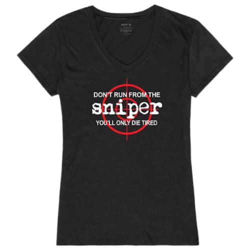 Graphic V-Neck, Sniper, Black, M