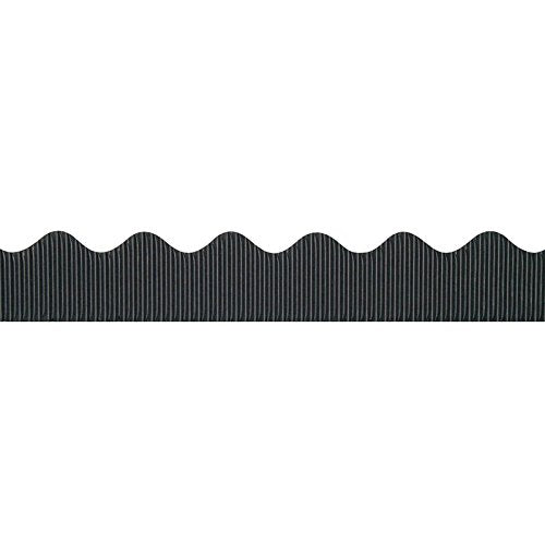 Bordette Pacon Scalloped Decorative Border, 2-1/4 in X 50 ft, Black