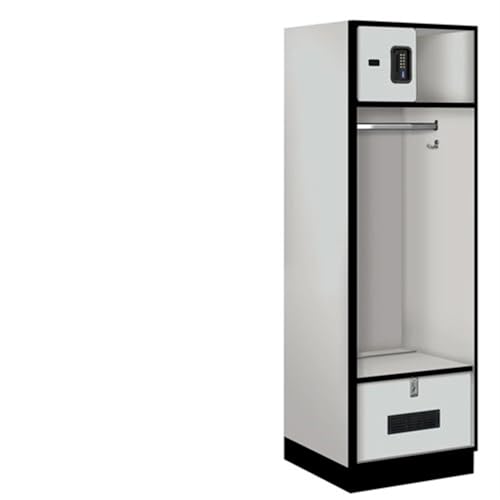 Salsbury 24 Wide Designer Wood Open Access Locker - 6 Feet High - 24 Inches Deep - Gray - Black Electronic Locks