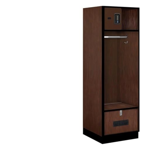 Salsbury 24 Wide Designer Wood Open Access Locker - 6 Feet High - 24 Inches Deep - Mahogany - Black Electronic Locks