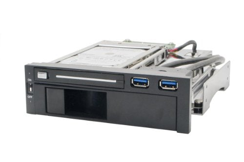 Syba Sy-Mra55006 5.25 Bay Tray Less Mobile Rack For 3.5 And 2.5 Sata Iii Hdd With Extra 2 Port Usb 3.0, Black/White