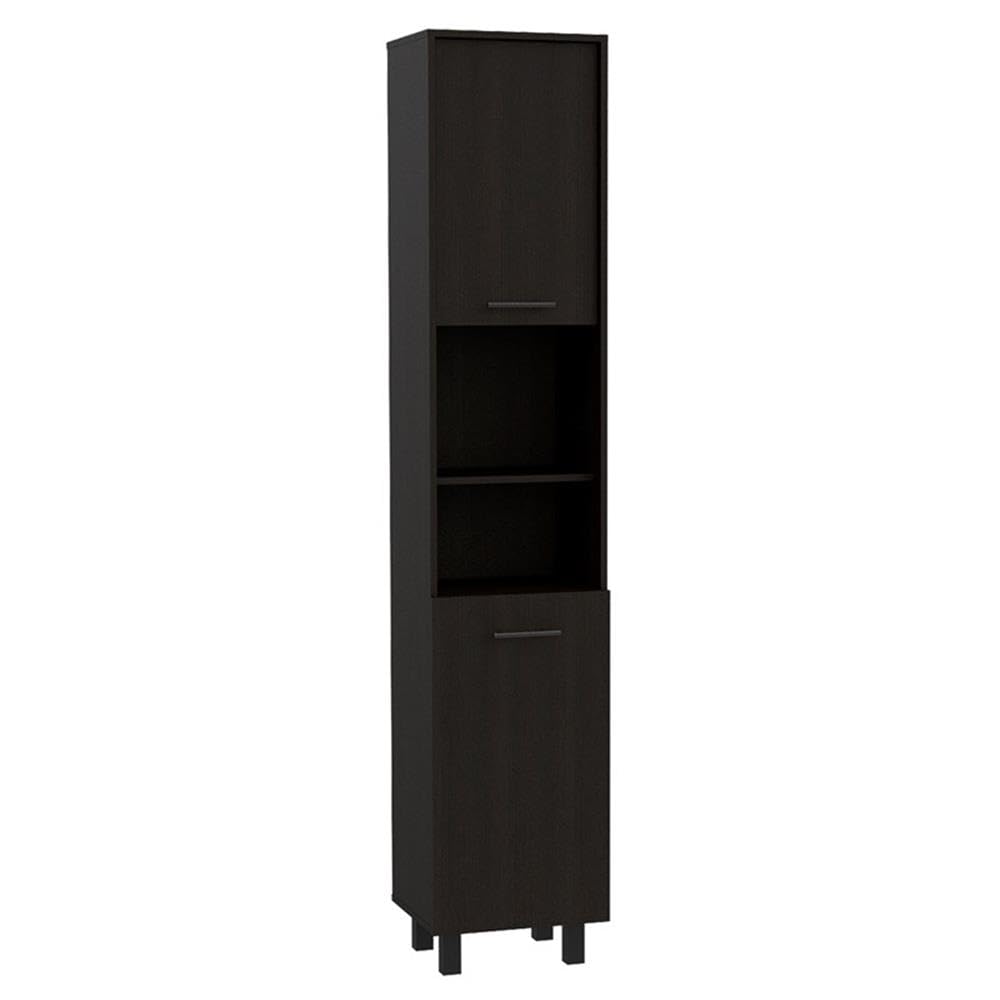 TUHOME Multistorage Cabinet, Two Door Cabinet, Five Shelves, Washed Oak, For Kitchen Room