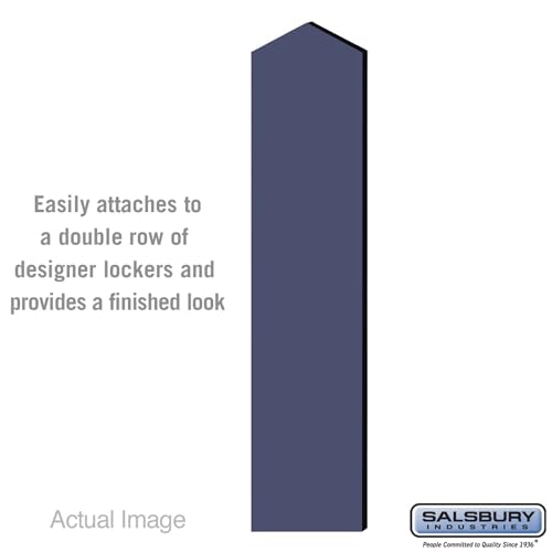 Double End Side Panel - for 6 Feet High - 15 Inch Deep Designer Wood Locker - with Sloping Hood - Blue