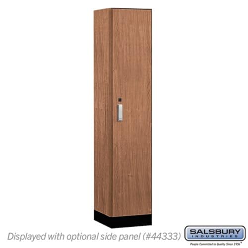 Salsbury 15 Wide Premier Wood Locker-Single Tier-1 Wide-6 Feet High-18” Deep-Red Oak-Silver Electronic Locks