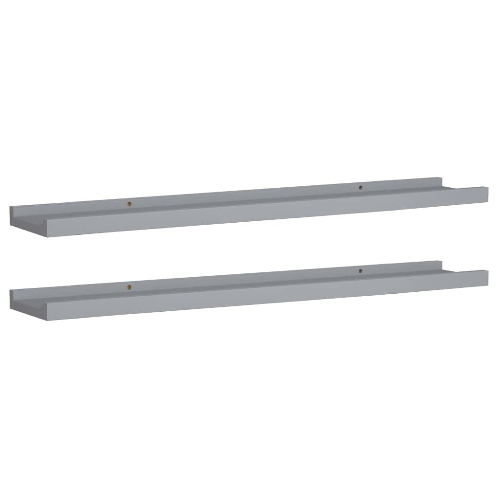 vidaXL Picture Frame Ledge Shelves 2 pcs Gray 31.5x3.5??1.2??MDF