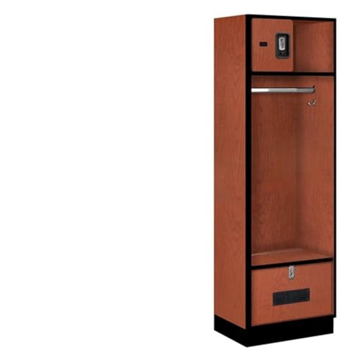 Salsbury 24 Wide Designer Wood Open Access Locker - 6 Feet High - 18 Inches Deep - Cherry - Silver Resettable Locks