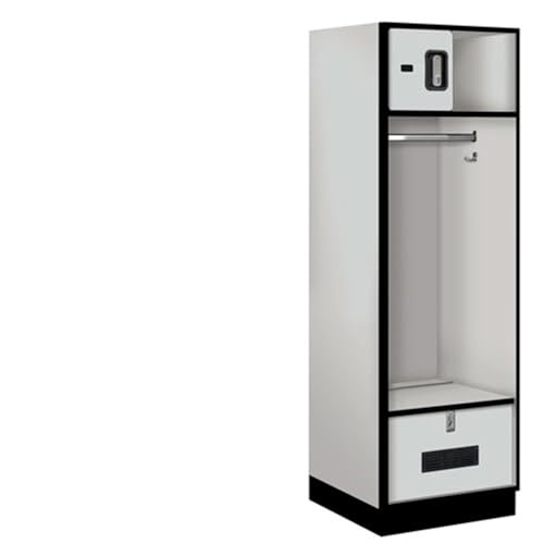 Salsbury 24 Wide Designer Wood Open Access Locker - 6 Feet High - 24 Inches Deep - Gray - Silver Electronic Locks