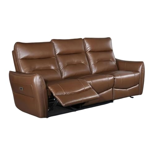 Teren Power Recliner Sofa, 86 Inch, Brown Grain Leather