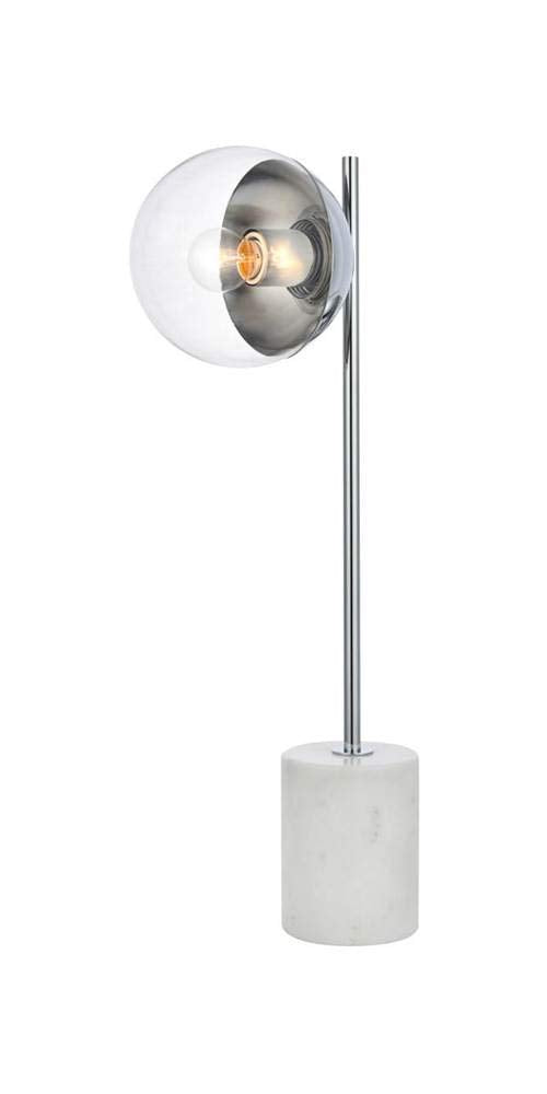 Living District Eclipse 1 Light Chrome Table Lamp With Clear Glass