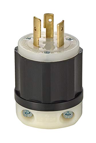 Leviton Locking Plug Nylon Indust 20 Amp 3 Pole, 3 W Nema L 10 - 20 Pole Csa Bw Poly
