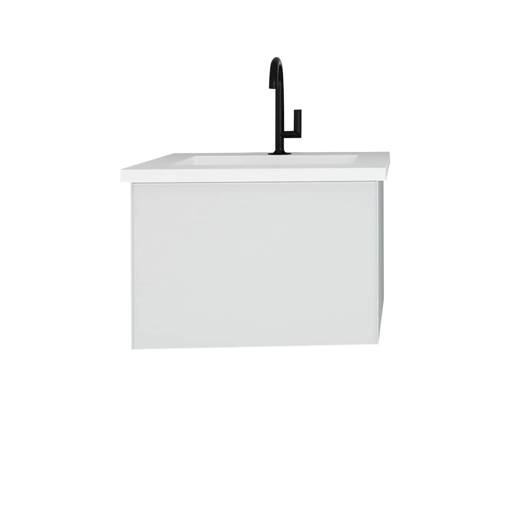 Vitri 24 - Cloud White Cabinet + Matte White VIVA Stone Solid Surface Countertop