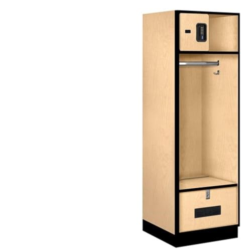 Salsbury 24 Wide Designer Wood Open Access Locker - 6 Feet High - 24 Inches Deep - Maple - Black Electronic Locks