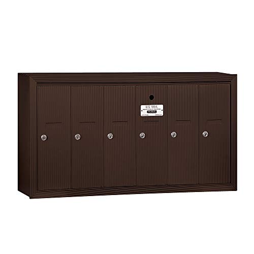 Casafoyer Vertical Mailbox - 6 Doors - Bronze - Surface Mounted - USPS Access - (Pack Of 2)