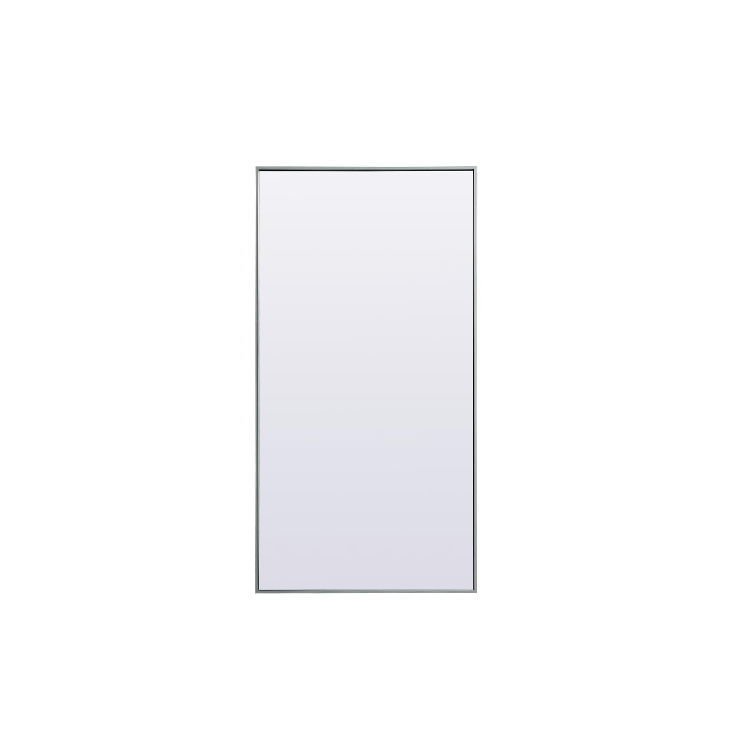 Metal Frame Rectangle Full Length Mirror 30x60 Inch in Silver