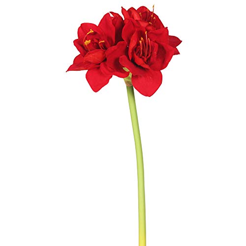 Casafoyer  28” Red Single Velvet Amaryllis 3/pk - FA173301 - (Pack Of 2)