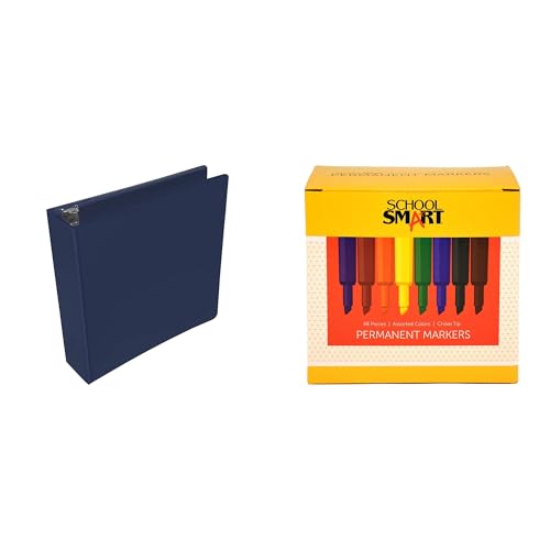 Casafoyer Polypropylene D-Ring View Binder & Permanent Marker Set - Combo Kit for Office & Creative Projects
